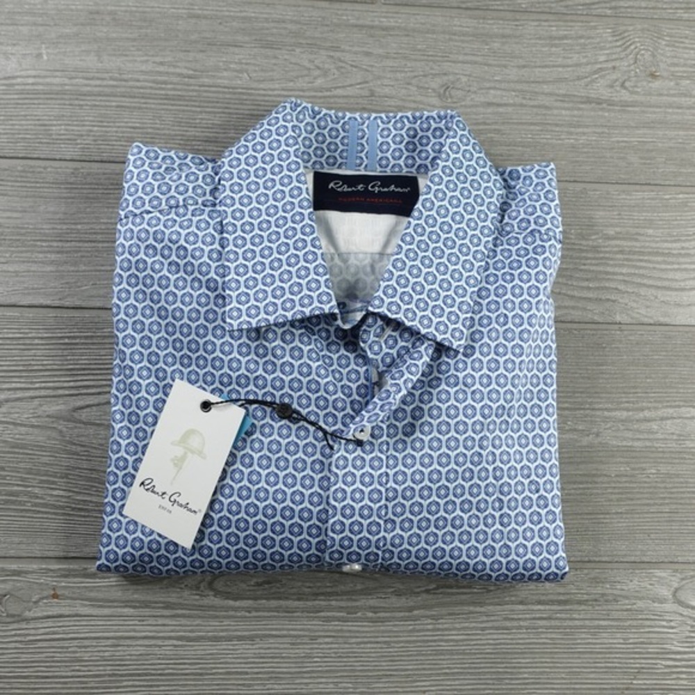 Robert Graham Modern American Button Down‎ Shirt Men's XXL 2XL All Over Pattern
